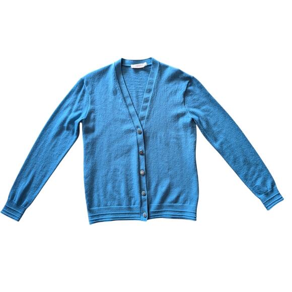 Rare Discontinued 2010s Tory Burch Sz S Teal Cardigan Style 30143142 Merino Wool - Picture 1 of 11